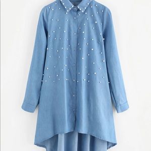 Pearl denim shirt dress